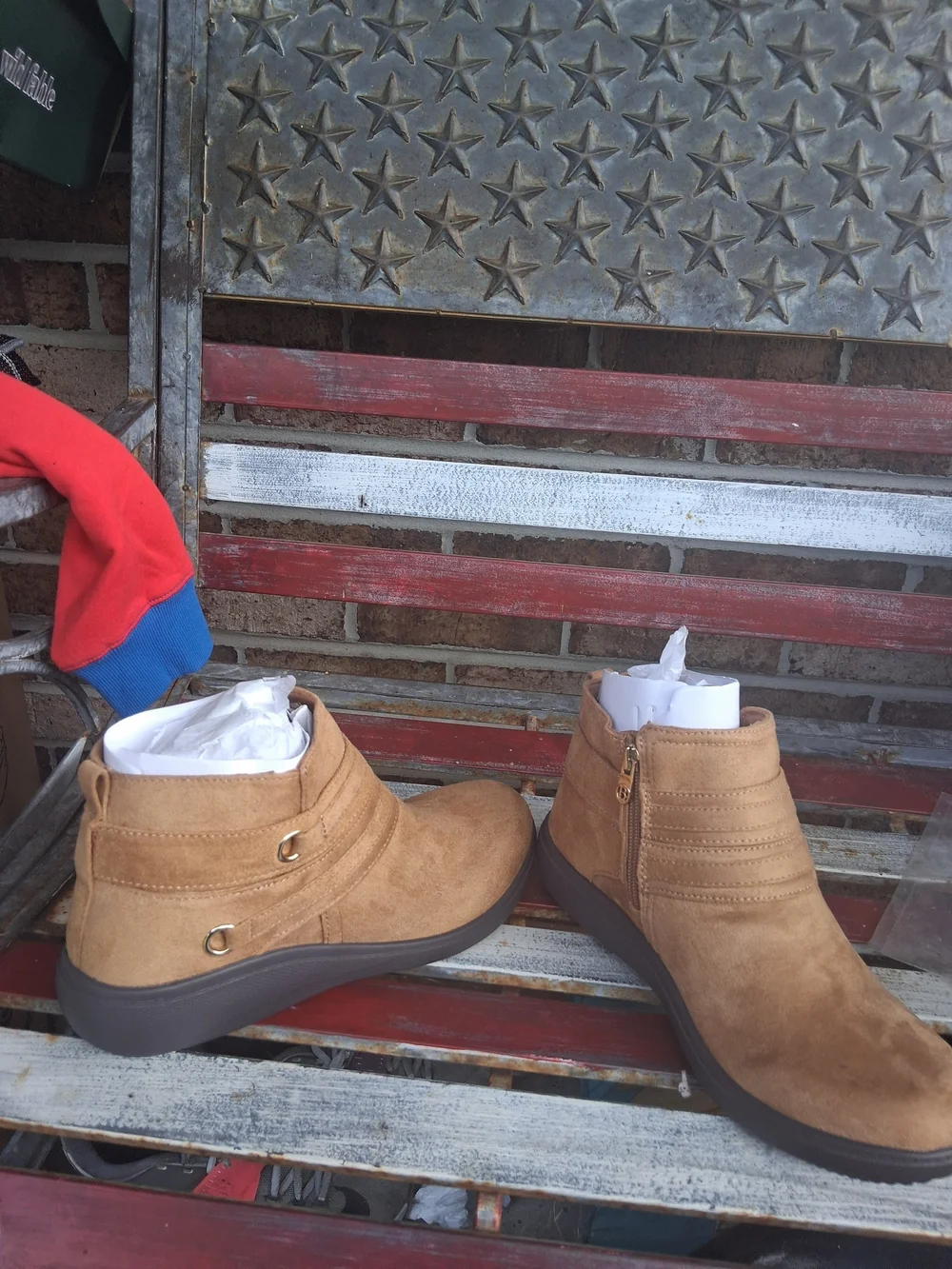 Lifestride Suede Ankle Boots in Tan - Women's Casual Booties